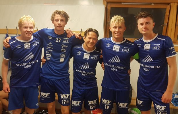 Debutant Mykland-Svendsen + målskårere Coldal, Gardiner, Aabel og Barstad Bergan 