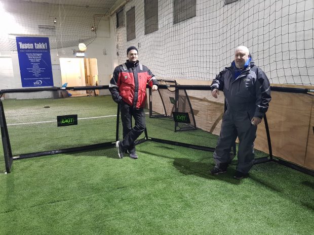 To kommende storspillere fra dagens dugnadsgjeng: Henrik Eivindson og Øyvind Moseid…. som nå satser for kommende sesong på A-laget