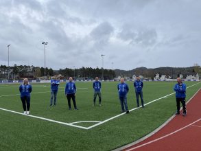 Fra venstre: Monica Kåsene Røraas (styremedlem), Svein Erik Slåen (styremedlem), Thomas Schie (Leder), Leif Sørensen (styremedlem), Harald H Hansen (styremedlem og æresmedlem), Halvor Homme (nestleder) og Vidar Ulstein (Vara og Æresmedlem).