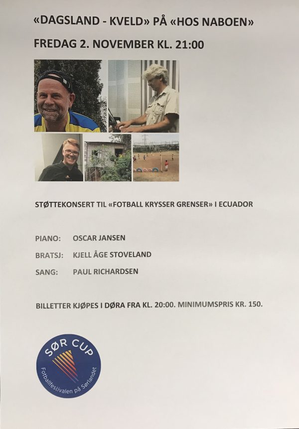 Konsert til inntekt for «Fotball Krysser Grenser»