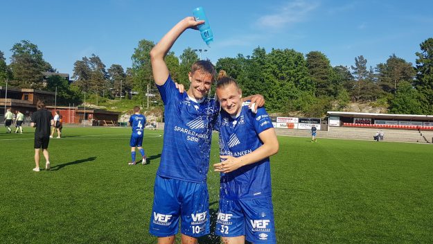 Målscorere Pedersen og Nyhus. 