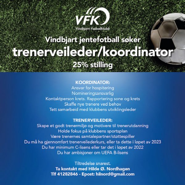 VFK søker trenerveileder/koordinator