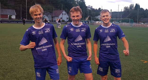 Målskårere fra venstre: Espen Sebastian Vårdal, Alexander Glastad, Mathias Kåbuland Vigsnes
